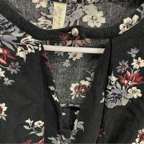 Free People Black Floral Swing Tunic Long SleeveDress - Picture 7 of 13